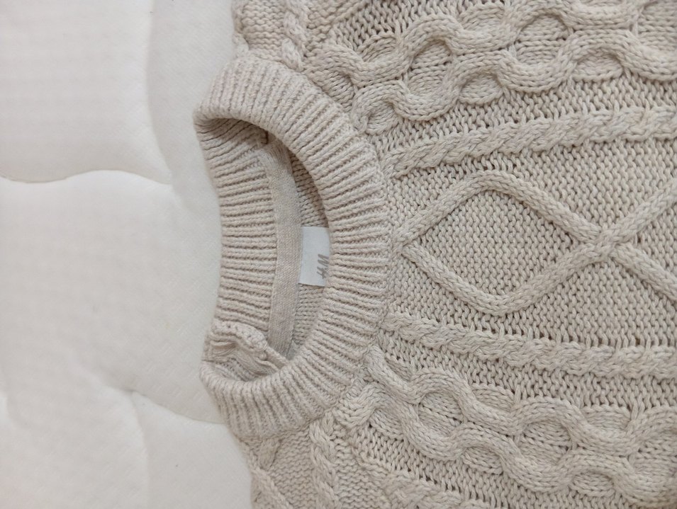 Erkek Çocuk Bej Örgü Uzun Kollu Triko Kazak - Görsel 4