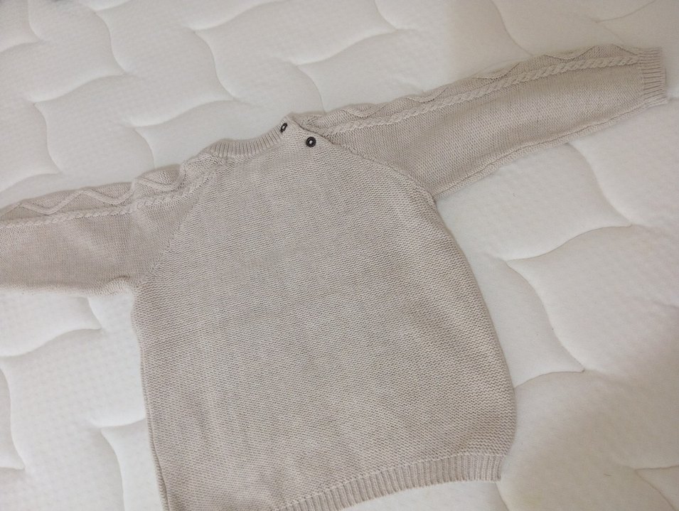 Erkek Çocuk Bej Örgü Uzun Kollu Triko Kazak - Görsel 2