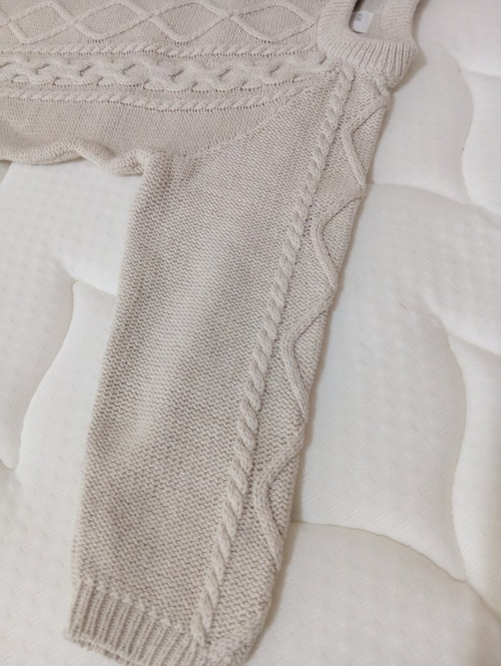 Erkek Çocuk Bej Örgü Uzun Kollu Triko Kazak - Görsel 3