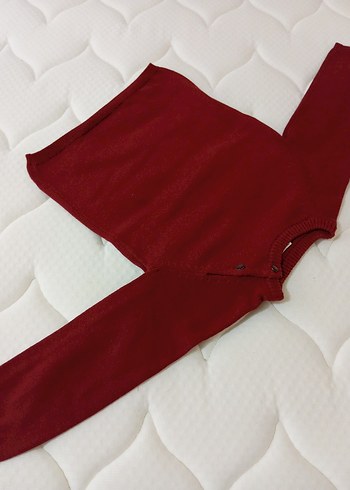 Bordo Erkek Çocuk Bisiklet Yaka Kazak - Görsel 3