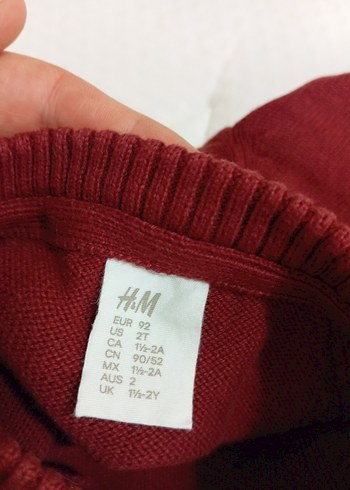 Bordo Erkek Çocuk Bisiklet Yaka Kazak - Görsel 7