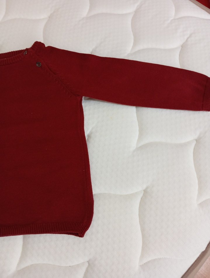 Bordo Erkek Çocuk Bisiklet Yaka Kazak - Görsel 2