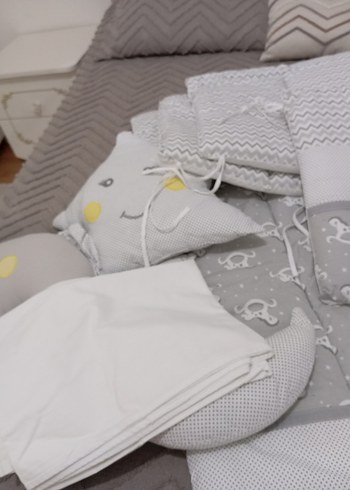 Mavi Baskılı Bebek Uyku Seti - Görsel 11