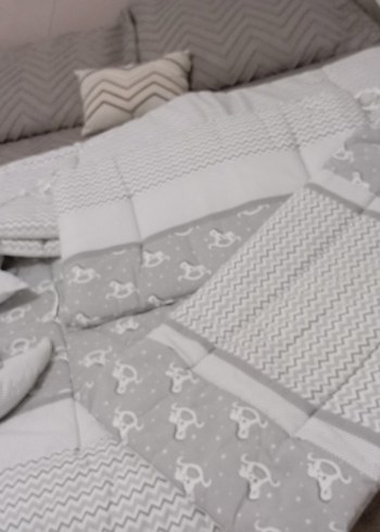 Mavi Baskılı Bebek Uyku Seti - Görsel 9