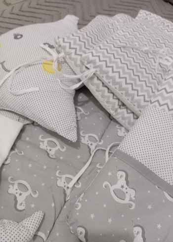 Mavi Baskılı Bebek Uyku Seti - Görsel 14