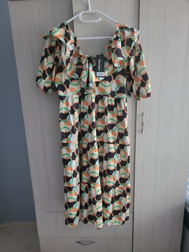 Uzun Desenli Hamile Eteği Fırfırlı - Görsel 3