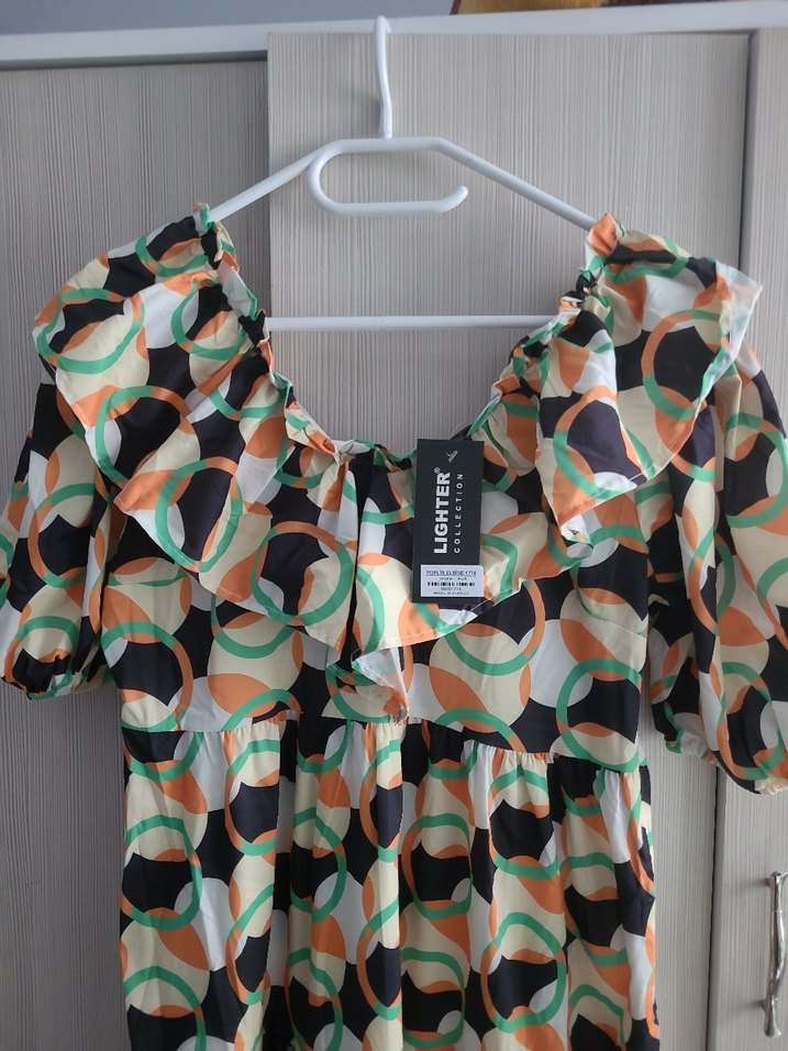 Uzun Desenli Hamile Eteği Fırfırlı - Görsel 2