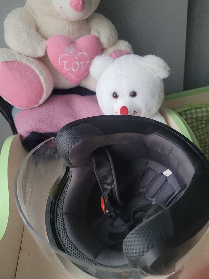 Kırmızı Parlak Biker Motosiklet Kaskı - Görsel 3