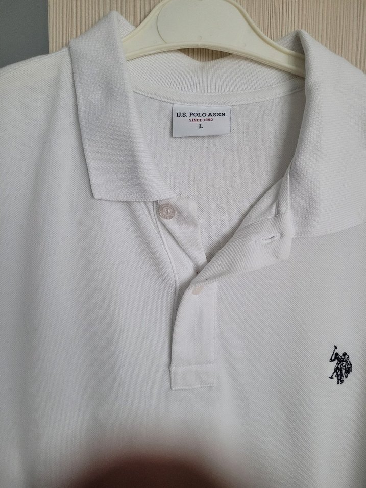 Erkek Beyaz Polo Yaka Pamuklu Tişört - Görsel 2