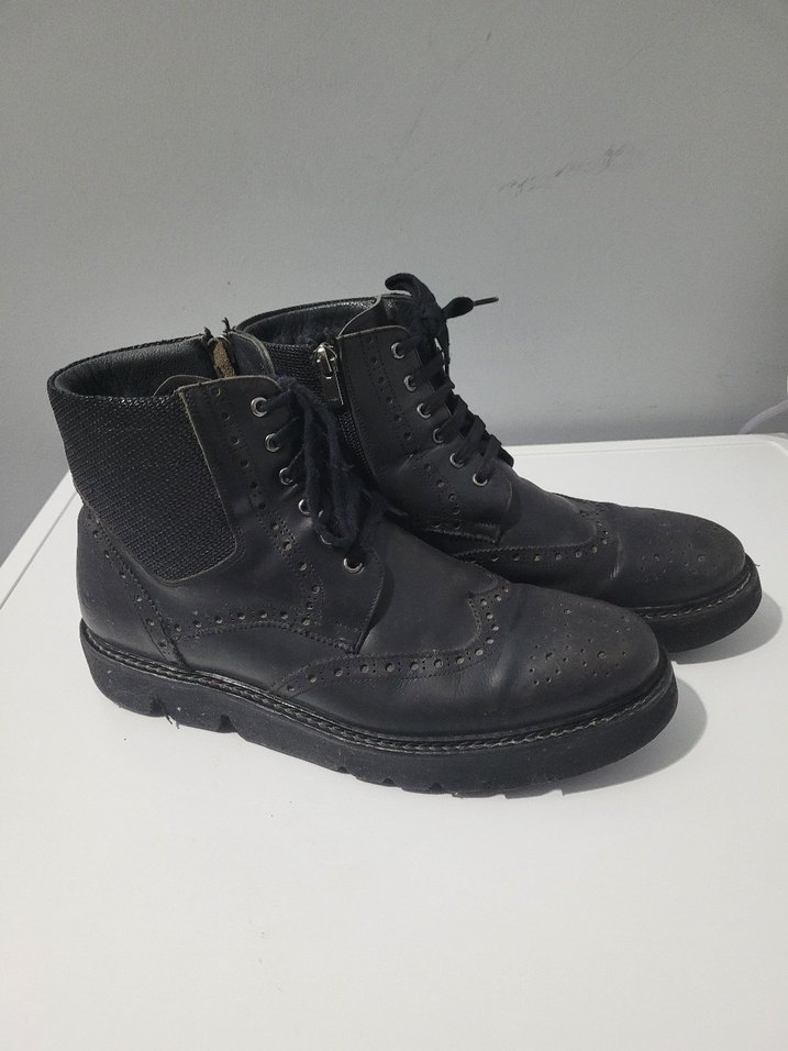 Klasik Siyah Deri Erkek Bot - Görsel 2