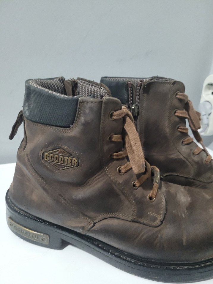 Kahverengi Deri Erkek Biker Botları - Görsel 2