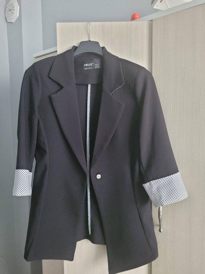 Düğmeli Siyah Kadın Blazer Ceket - Görsel 2