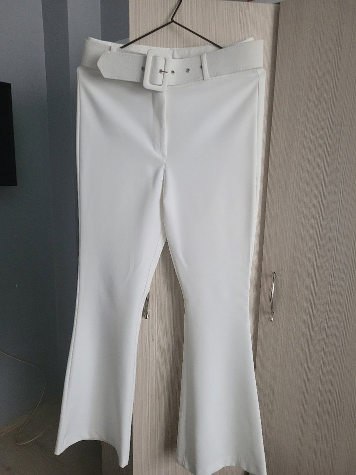 Düğmeli Beyaz Kadın Uzun Blazer Ceket - Görsel 4