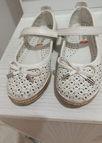 Kız Çocuk Beyaz Dantel Detaylı Babet - Görsel 3