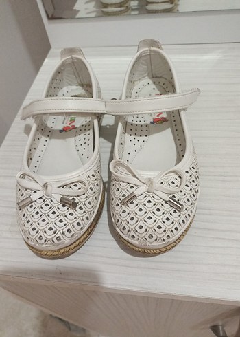 Kız Çocuk Beyaz Dantel Detaylı Babet - Görsel 5