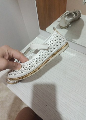 Kız Çocuk Beyaz Dantel Detaylı Babet - Görsel 4