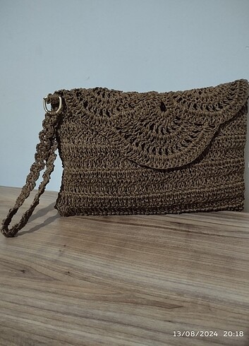 Kağıt ip clutch çanta