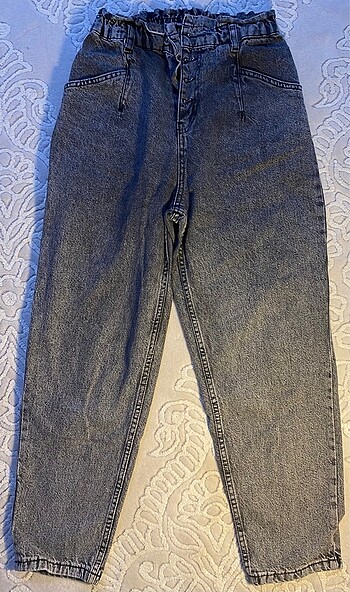 m Beden gri Renk mom jeans yüksek bel kot