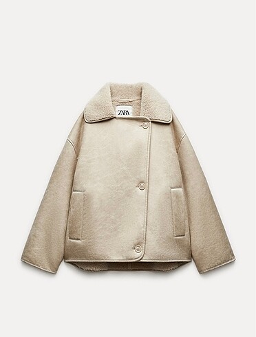 Zara suni yünlü astar detaylı ceket