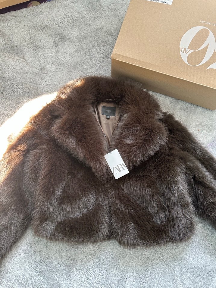 Kahverengi Kürk Detaylı Midi Kadın Mont - Görsel 3