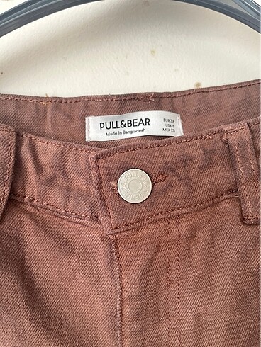 38 Beden kahverengi Renk pull and bear high rise ispanyol paça kahverengi kot