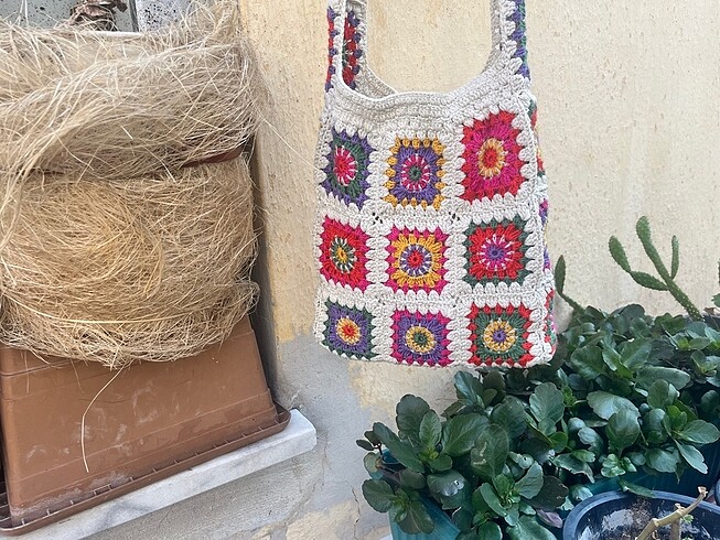 Beden çeşitli Renk El örgüsü motifli çanta