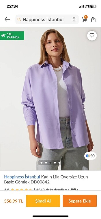 Happiness İstanbul oversize gömlek