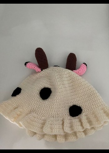 Örme inekli şapka  - Görsel 3