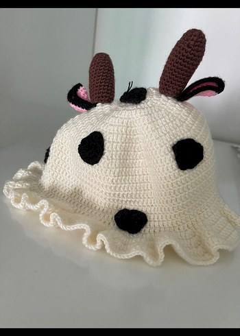 Örme inekli şapka  - Görsel 2