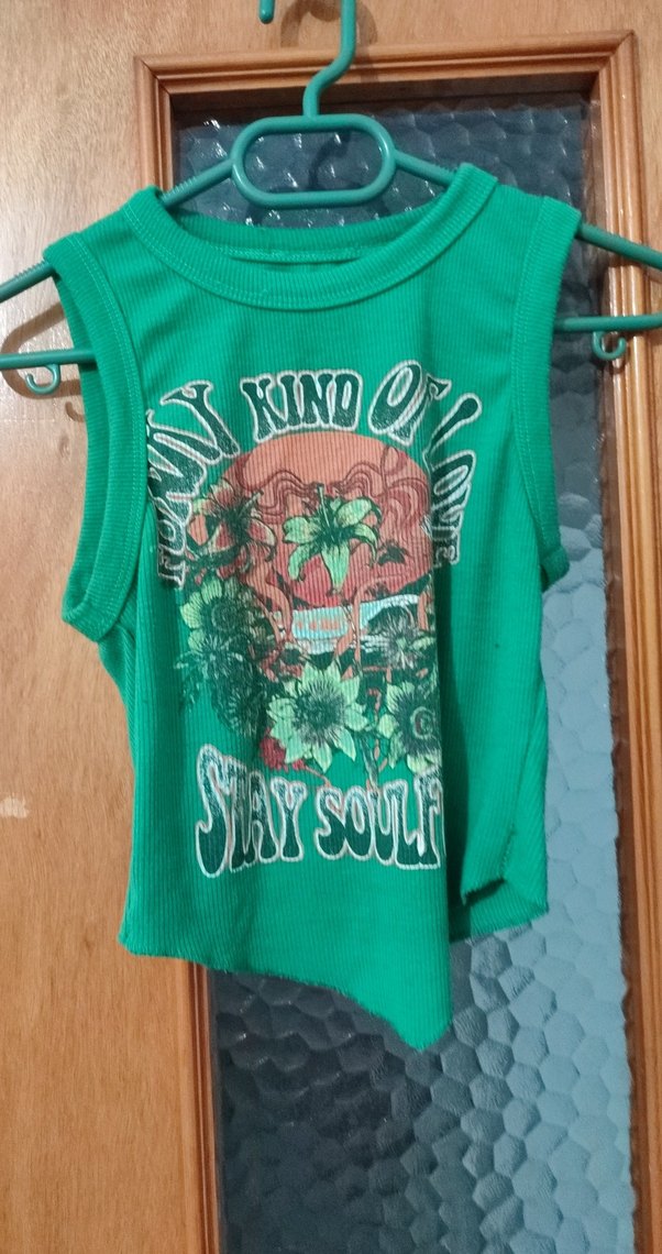 Yeşil Baskılı Kısa Kollu Kız Tişörtü - Görsel 2