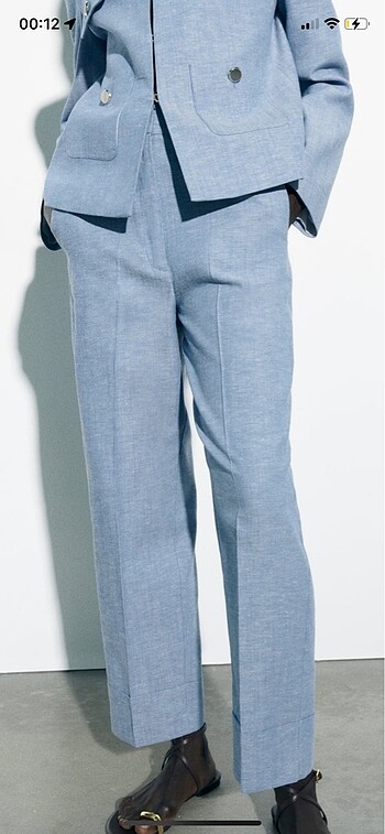 Zara Zara Kıvrık Paça Straight Fit Pantolon