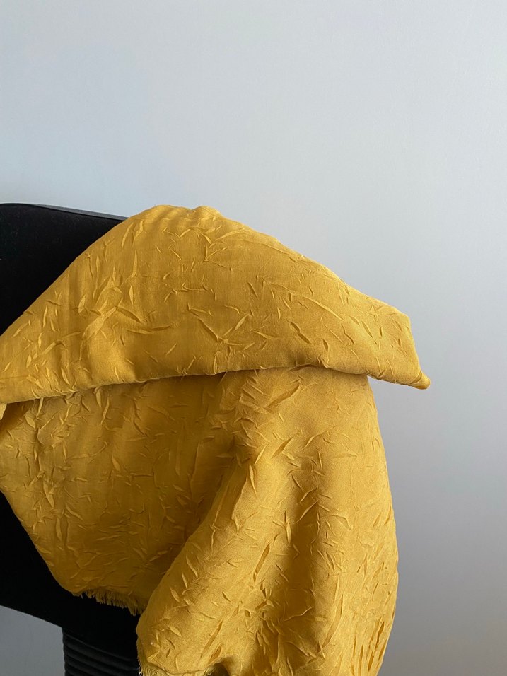 Hardal Sarı Bambu Şal - Görsel 2