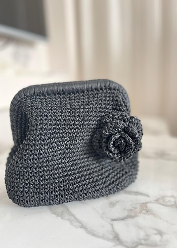 Siyah Örgü Kadın El Çantası - Görsel 2