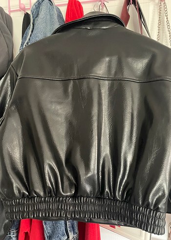 Stradivarius Stradivarius Siyah Deri Biker Ceket