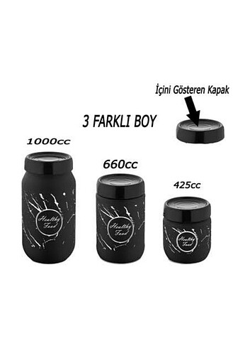 Marble cam kavanoz içini gösteren kapak ile