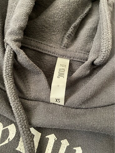 xs Beden gri Renk Kapşonlu sweatshirt
