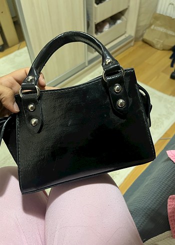  Beden siyah Renk Kadın Siyah Deri Goth Çanta
