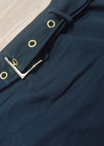 Kadın Siyah Kemerli Yüksek Bel Bikini Altı - Görsel 2