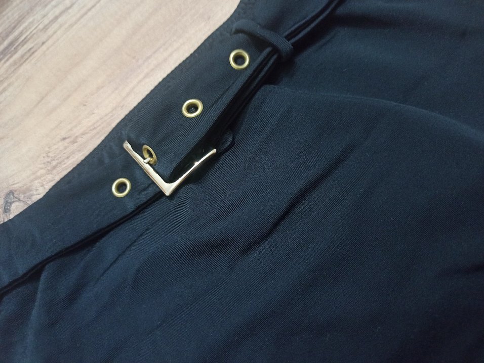 Kadın Siyah Kemerli Yüksek Bel Bikini Altı - Görsel 2