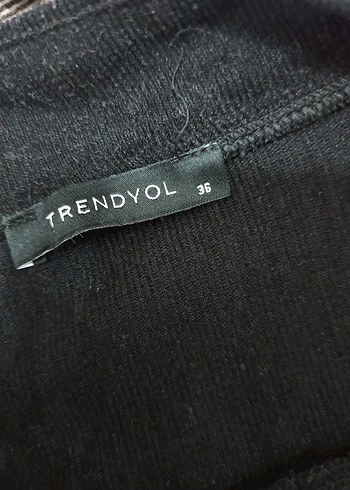 Düğmeli Siyah Uzun Keten Kadın Elbise - Görsel 3