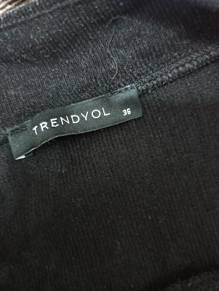 Düğmeli Siyah Uzun Keten Kadın Elbise - Görsel 3