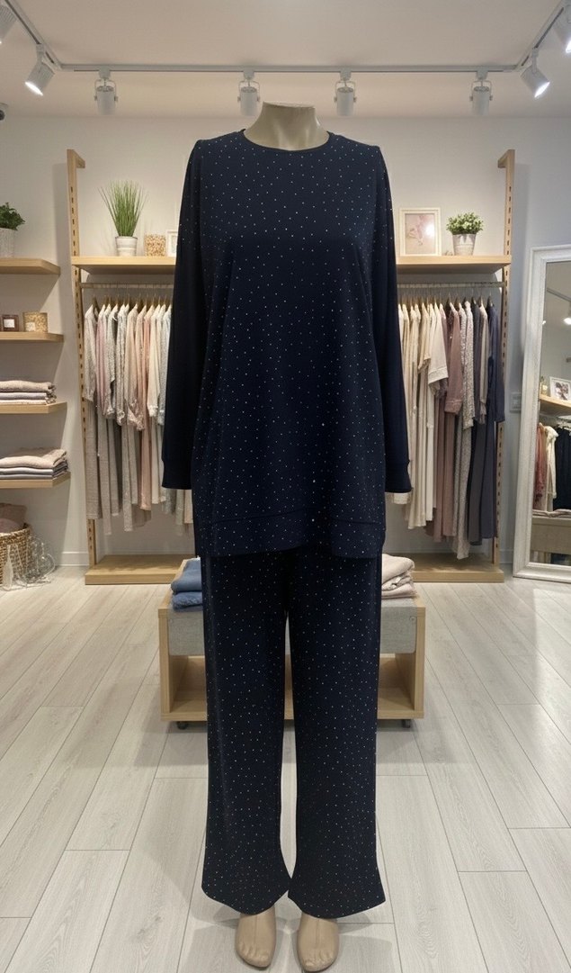 Kadın modal taşlı takım - Görsel 2