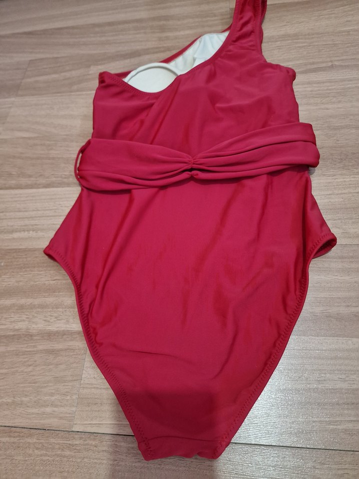 Kırmızı Drapeli Kadın Mayo, 38 Beden - Görsel 3