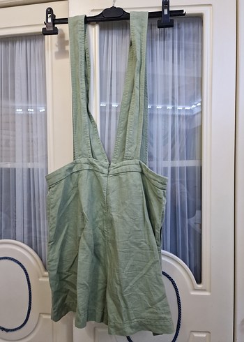 Keten Düğmeli Askılı Tulum - Görsel 3