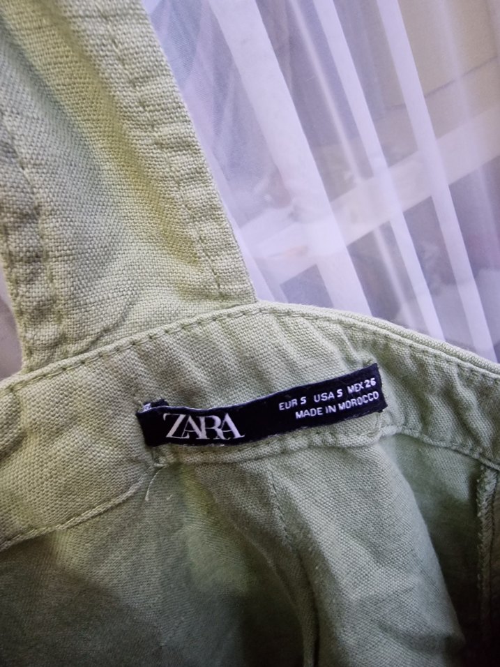 Keten Düğmeli Askılı Tulum - Görsel 2