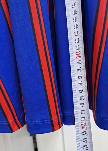 Çizgili V Yaka Uzun Hamile Elbisesi - Görsel 6