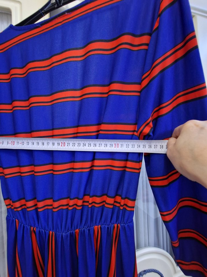 Çizgili V Yaka Uzun Hamile Elbisesi - Görsel 5