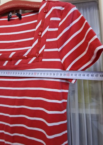 Kırmızı Çizgili Hamile Tişörtü - Görsel 3