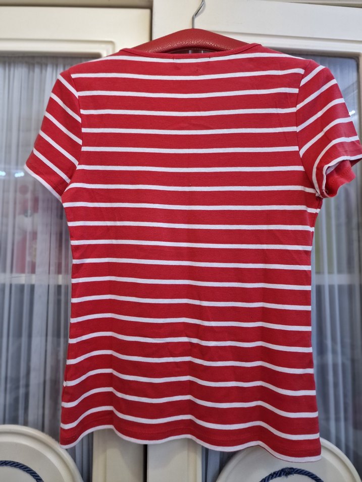 Kırmızı Çizgili Hamile Tişörtü - Görsel 5
