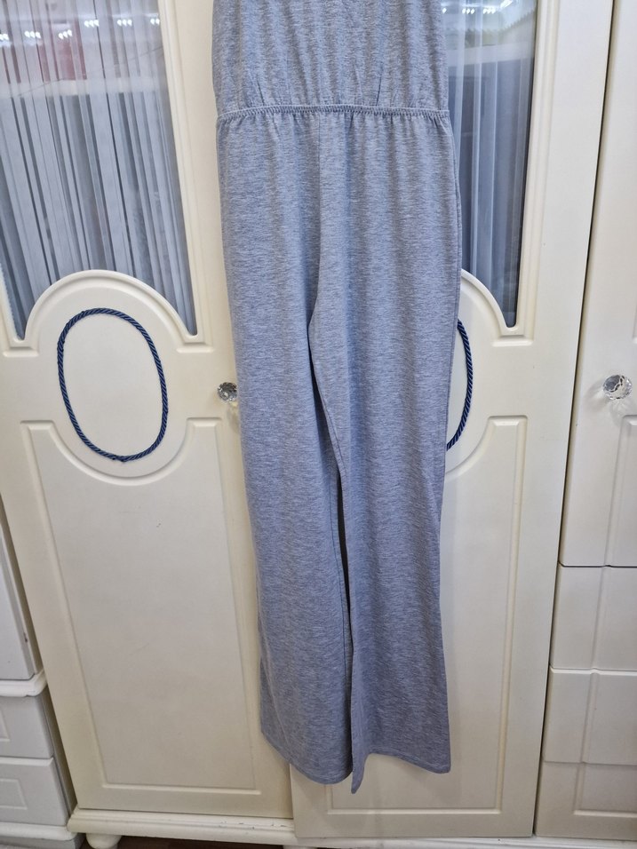 Gri Pamuklu Askılı Hamile Tulum - Görsel 2